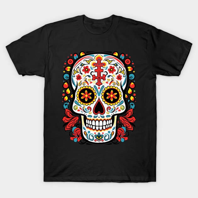 Sugar skull, Dia de Muertos T-Shirt by FK-UK